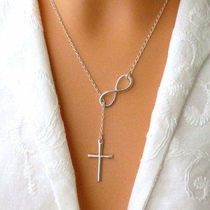 Unique Silver Cross/Infinity Necklace